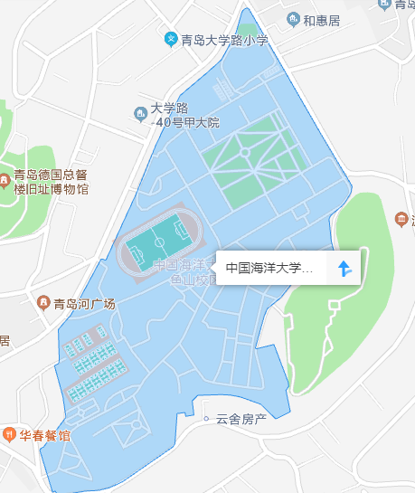 青岛海洋大学位置图图片