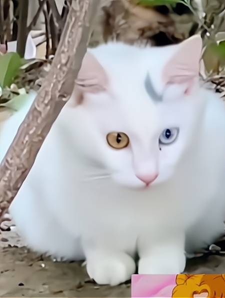 这是美少女喵吧,小姐姐喂流浪猫时,遇到一只"异瞳月牙猫"-度小视