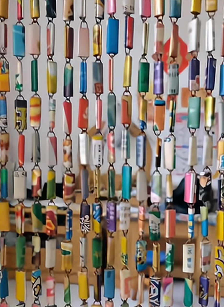 奶奶家的门帘子,当初为了做这个,让我满村里找雪糕袋子,现在再也找不