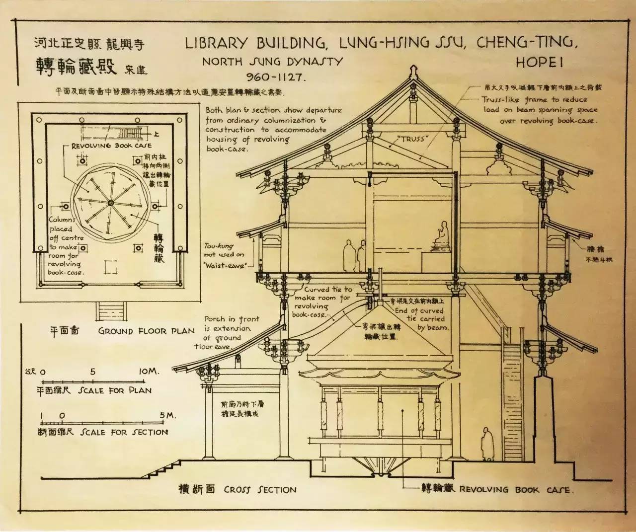 梁思成的建筑草稿:在无cad的年代,靠纯手工,精美程度令人称奇