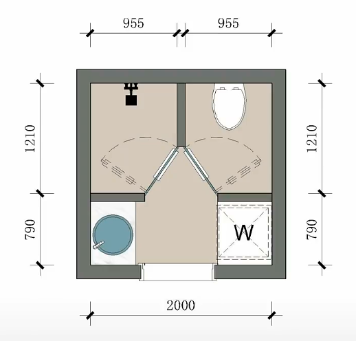 4平米的卫生间,一样能做干湿分离