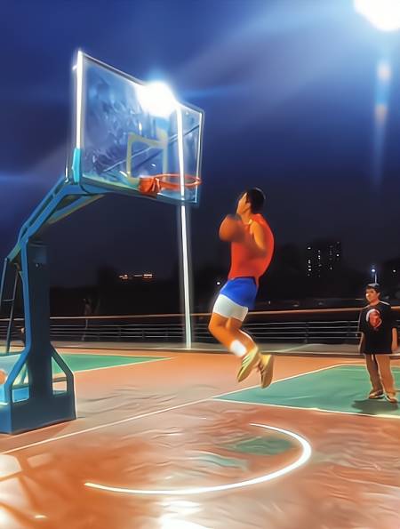 "让你兄弟来学一下这个大风车上篮"-度小视