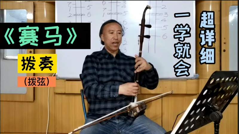 王老师二胡教学赛马拨奏拨弦很详细