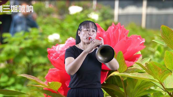 民间女艺人唢呐演奏民歌《五哥放羊》吹的真不错,接地气