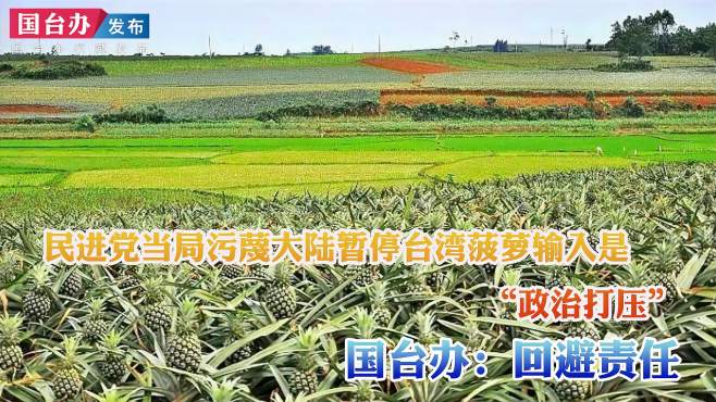 民进党当局污蔑大陆暂停台湾菠萝输入是“政治打压” 国台办回应