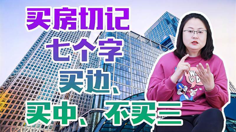 置业顾问给出良心忠告，买房切记7个字，买边、买中、不买三,财经,房地产,好看视频