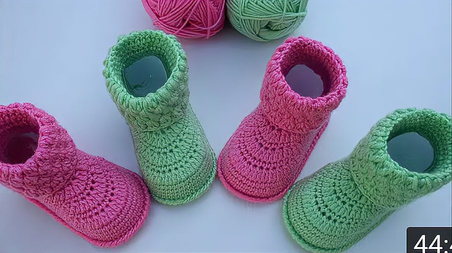 钩针编织轻便舒适的宝宝毛线鞋,会编织的你学会了吗