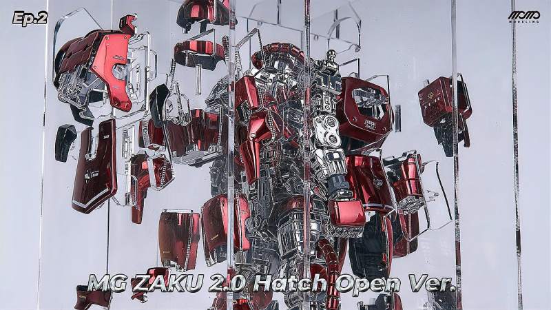 【模型技巧】MG 扎古 夏亚红扎古 Ver 2.0 高达 镜面内构旋转悬浮,科学,科普,好看视频
