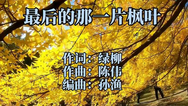 [图]经典歌曲《最后的那一片枫叶》，适合秋天听的歌，唱尽了悲欢离合