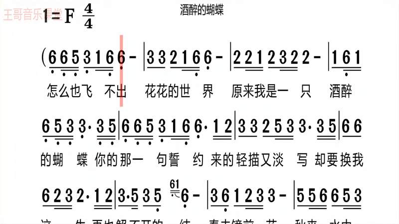 2020年最火爆的歌曲崔立伟酒醉的蝴蝶有声简谱带你唱