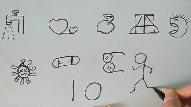 [图]防疫数字简笔画VS防疫数字歌！