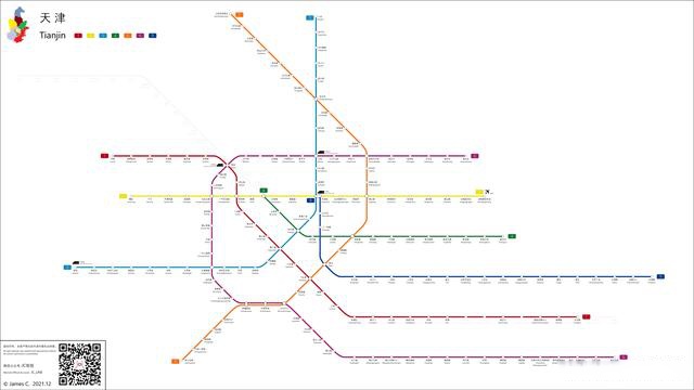天津地鐵線路圖 (20211228版)