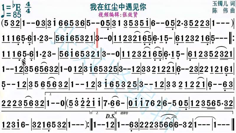 萨克斯演奏我在红尘中遇见你的动态有声简谱