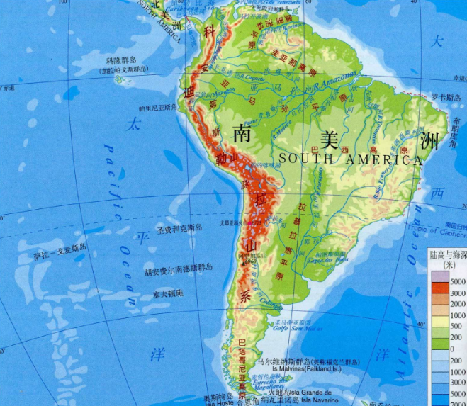 南美洲石油分布图图片