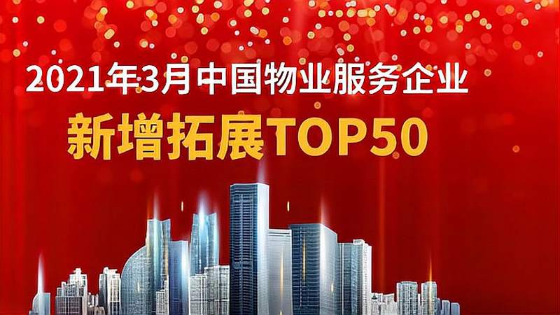 2021年3月中国物业服务企业新增拓展TOP50