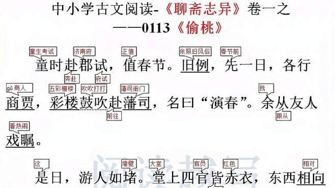 [图]《聊斋志异》故事，《偷桃》上，三百多年前的春节把戏表演