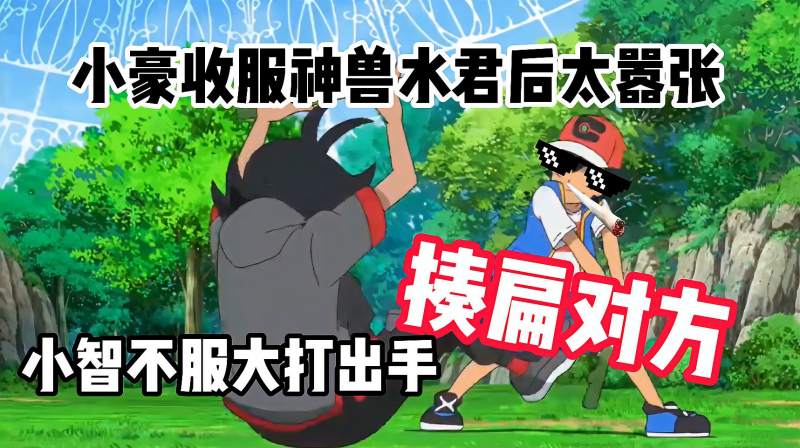 小豪收服神兽水君后太嚣张 小智不服大打出手 揍扁对方 动漫 日本动漫 好看视频