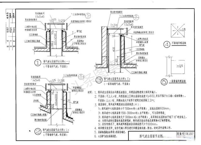 10ej507《住宅厨房卫生间排气道-变压拔气三防排气管道系统图集》