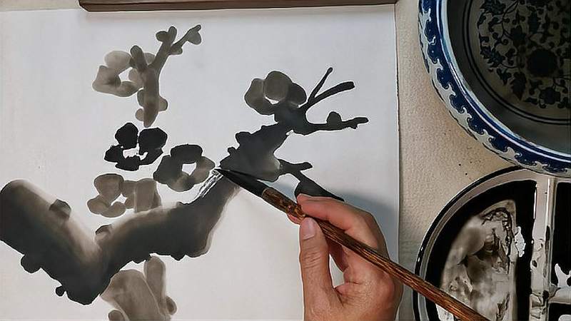 (一)中国画基础知识简介:(3)了解墨分五色,用墨方法。,文化,艺术,好看视频
