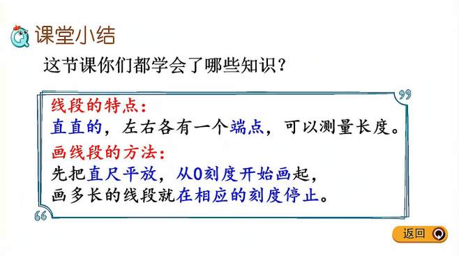 [图]二年级下册 认识线段 8分钟学会一节内容