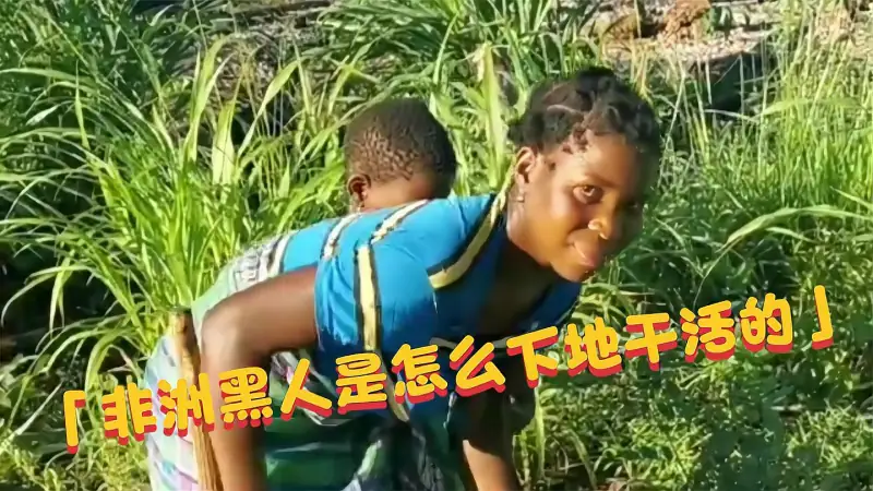 看非洲黑人是怎样下地干活的 孩子在田间都能吃些什么 旅游 民俗 好看视频