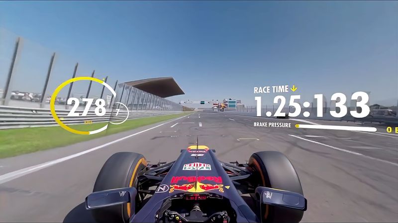 F1车手第一视角,看他如何精准操作,以时速200多公里每小时过弯,体育,F1赛车,好看视频