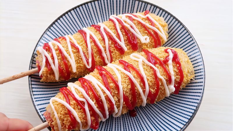 超级网红芝士火腿卷拉丝可以绕全球一圈