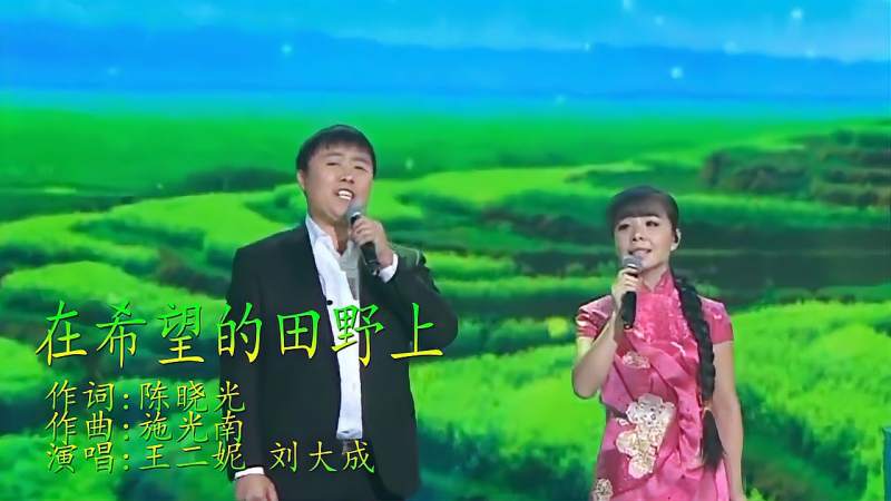 经典老歌在希望的田野上王二妮和刘大成演唱的优美动听