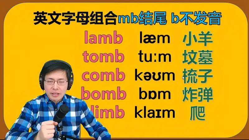 英文字母组合发音规律有哪些 跟山姆老师一分钟学习5个单词 教育 在线教育 好看视频