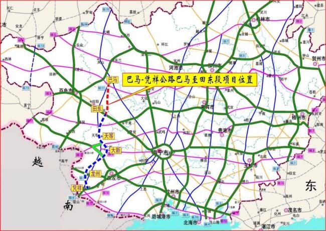 天等至巴马高速公路图图片