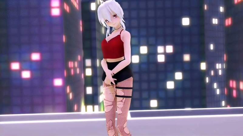 破丝袜红衣弱音mmd,动漫,二次元舞蹈,好看视频