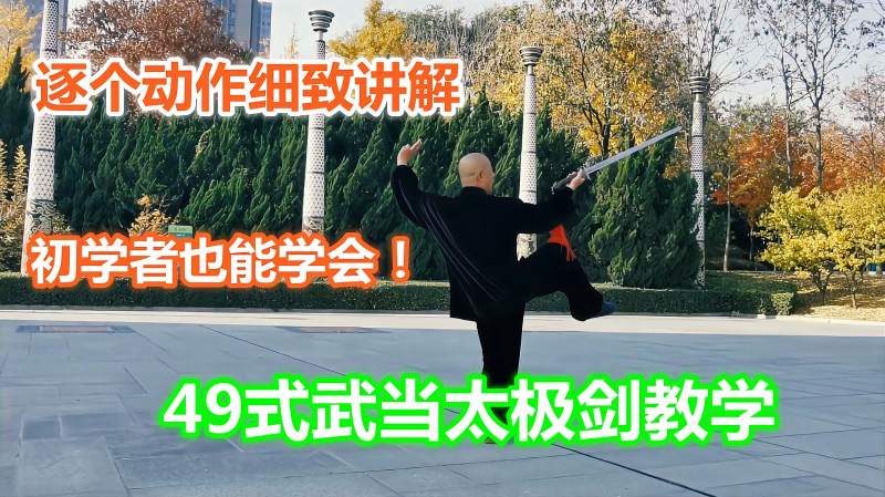 逐个动作细致讲解初学者也能学会武当太极剑教学