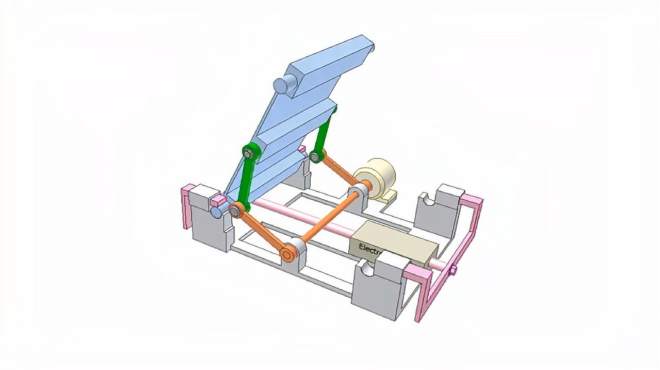 [图]「机械原理动图」+-90度 翻转机制运行原理B-机械设计经典机构