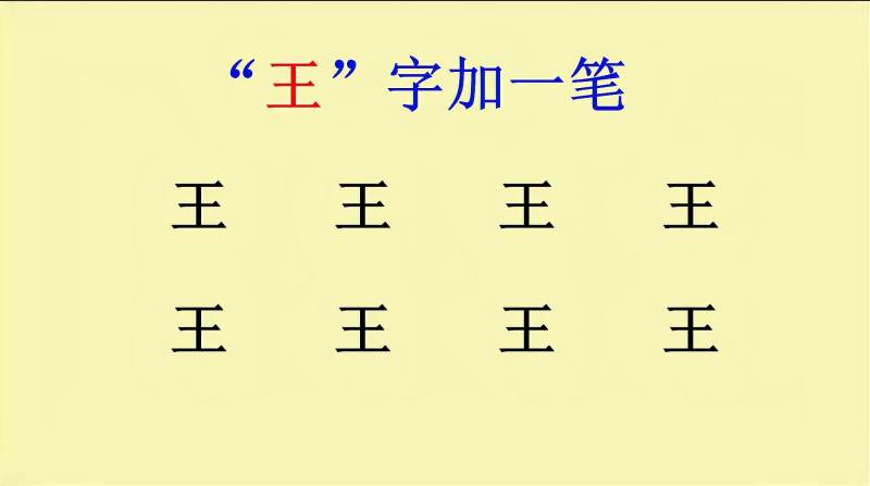 给王字加一笔你能写出哪些字