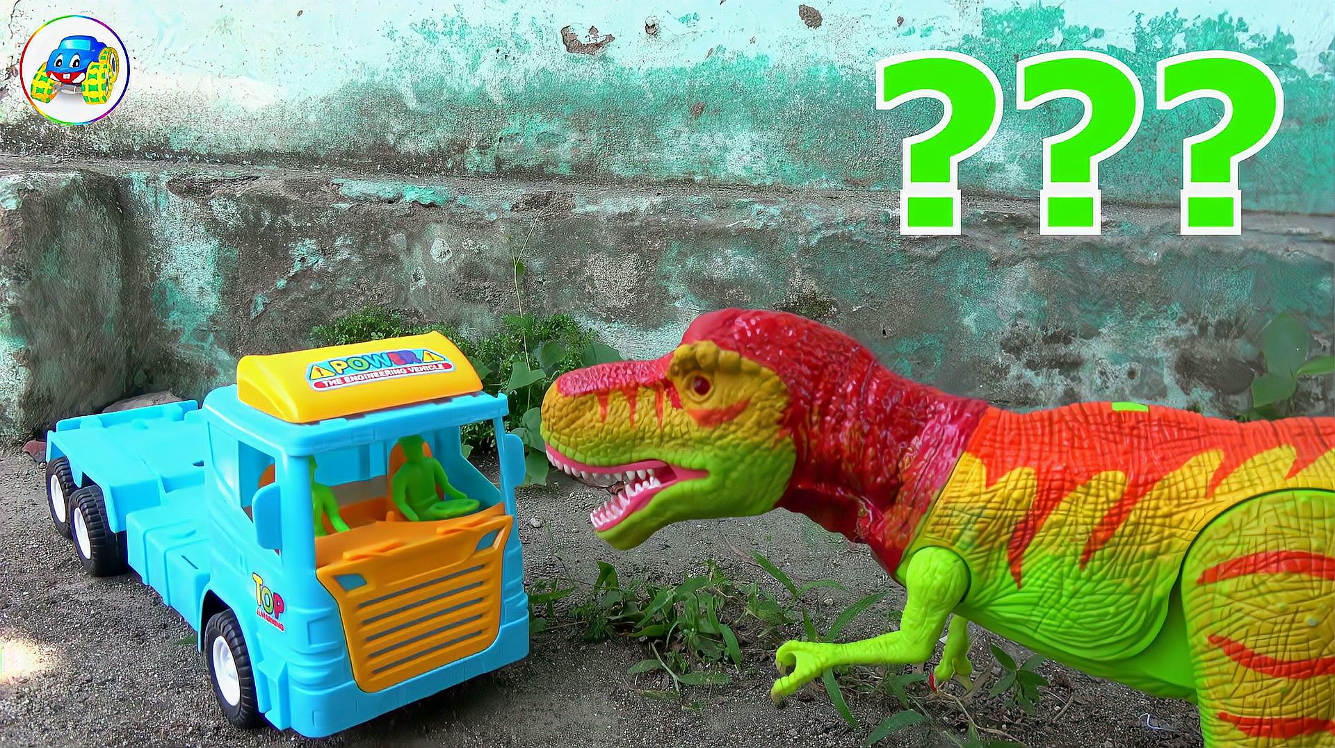 恐龙变出汽车工程车，消防车玩具试玩，婴幼儿宝宝早教游戏视频