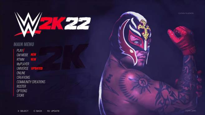 [图]以假乱真！摔迷自制WWE2K22菜单系统