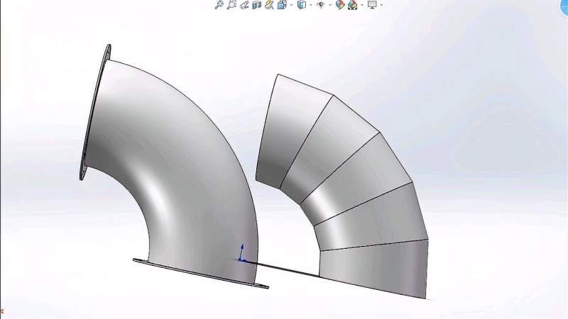 SOLIDWORKS钣金拆图弯头(虾米腰)的绘图技巧及制作详解