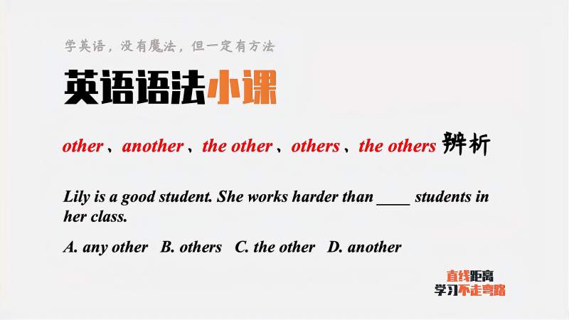 英语语法 Other Another The Other Others和the Others辨析 教育 在线教育 好看视频