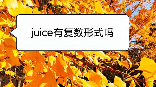 [图]juice的复数形式是什么？