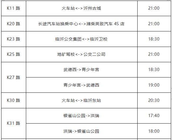 通知!11月1日起 臨沂城區公交執行冬季運營時間