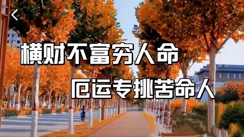 横财不富穷人命厄运专挑苦命人