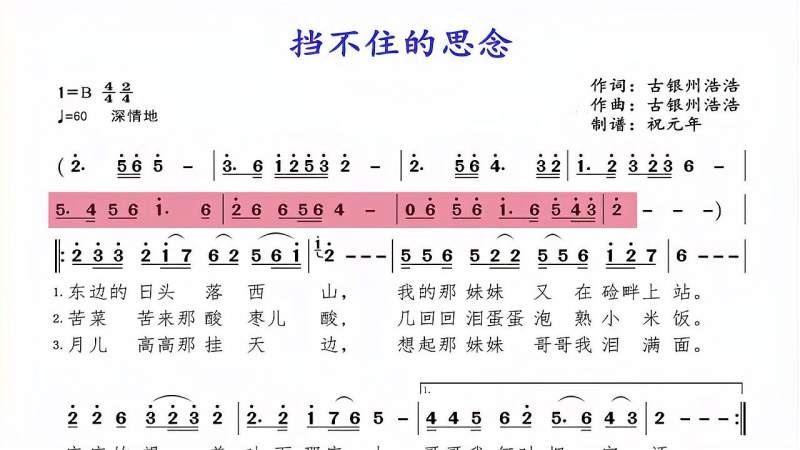 好听的二胡独奏曲挡不住的思念看有声动态谱聆听