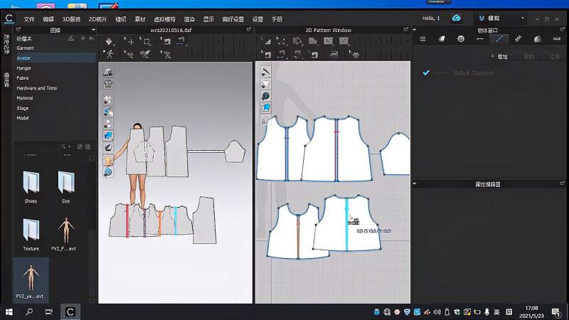 boke板片到3d试衣clo试穿服装方法讲解