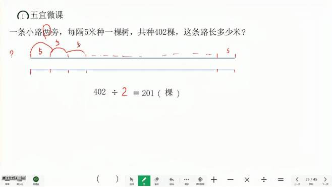 [图]三年级数学植树问题，52人36错，要理解好段数等于棵数减一