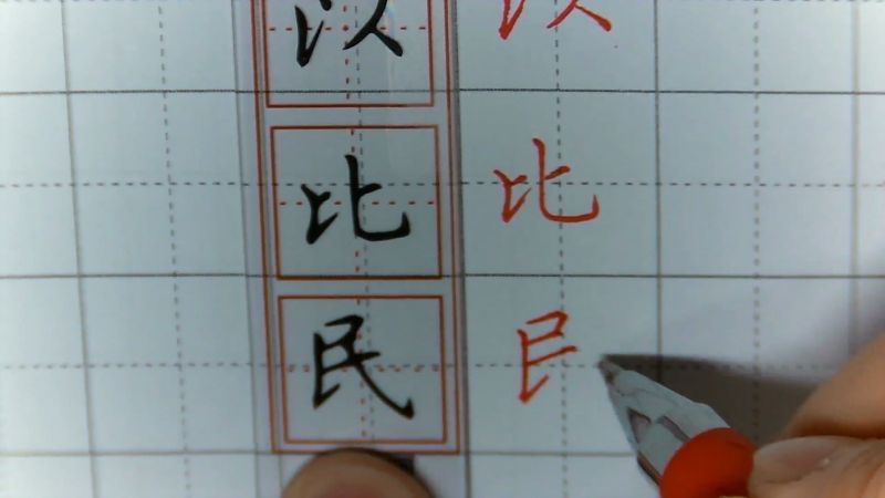 硬笔楷书竖提例字4:民,文化,艺术,好看视频