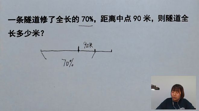 [图]小学教师资格考试：公路修了全长70%，距中点90米，全长多少米？