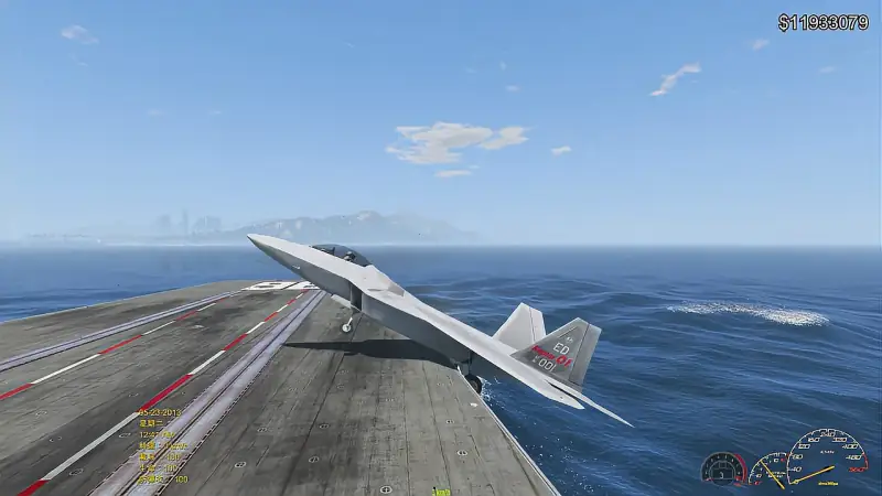 Gta5 F22战斗机在航母上这样起飞了 游戏 动作游戏 好看视频