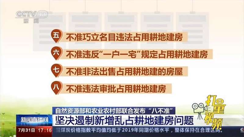 自然资源部和农业农村部:坚决遏制新增乱占耕地建房问题|央视网