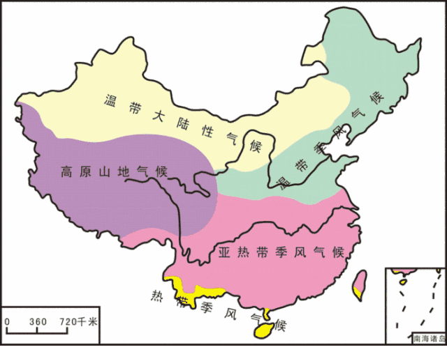 中国气温带分布图高清图片