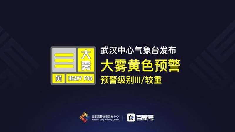 武汉中心气象台发布大雾黄色预警「III级/较重」